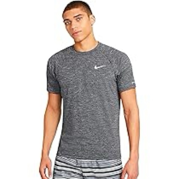 Nike Men's Dri-FIT UPF 40+ Hydroguard Swim Tee (Small, Blue Grey Heather) - Picture 1 of 8
